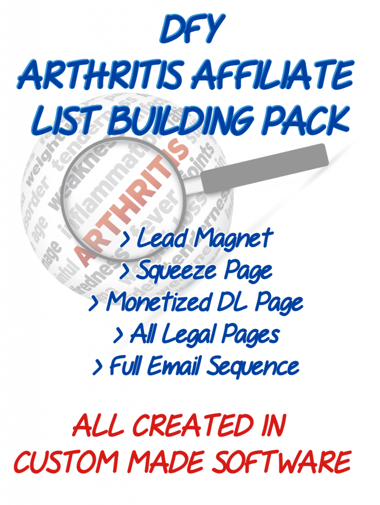 Arthritis Care Affiliate Listbuilding Pack